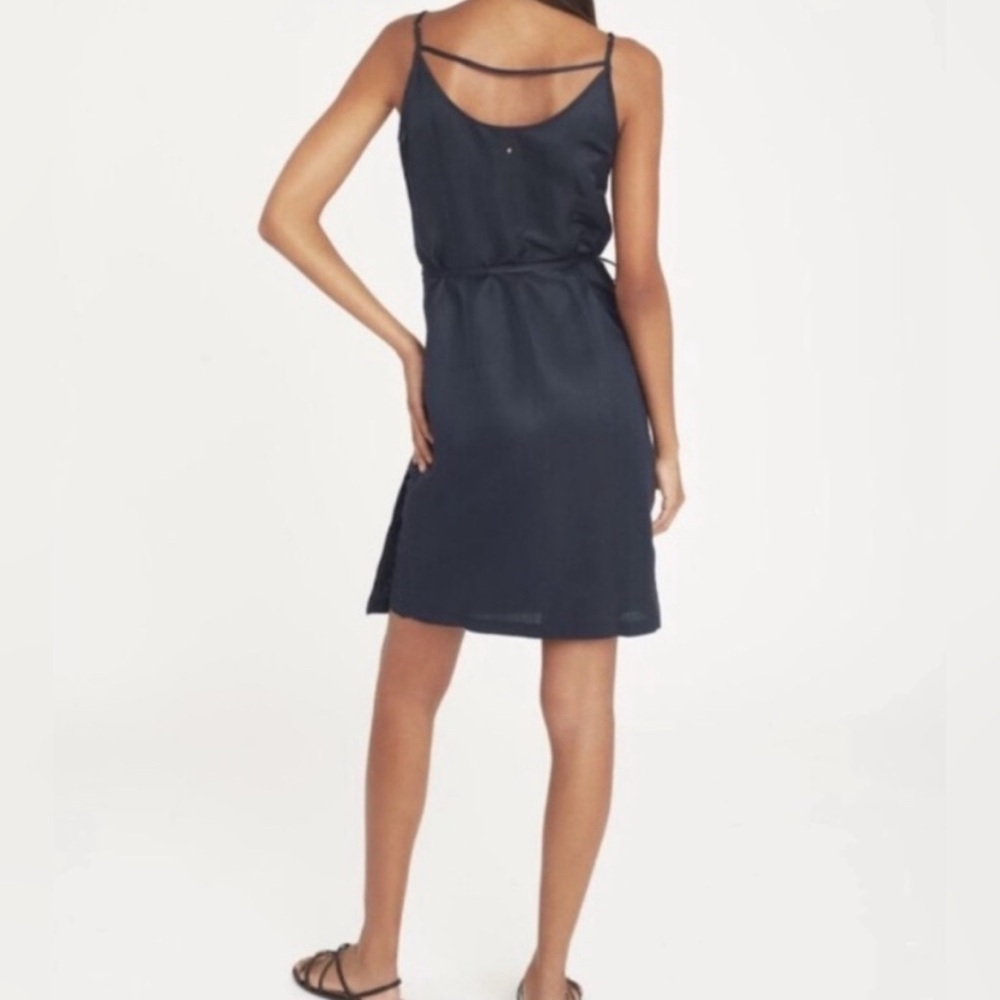 Cuyana Navy Blue Slip Wrap Dress - Picture 2 of 15
